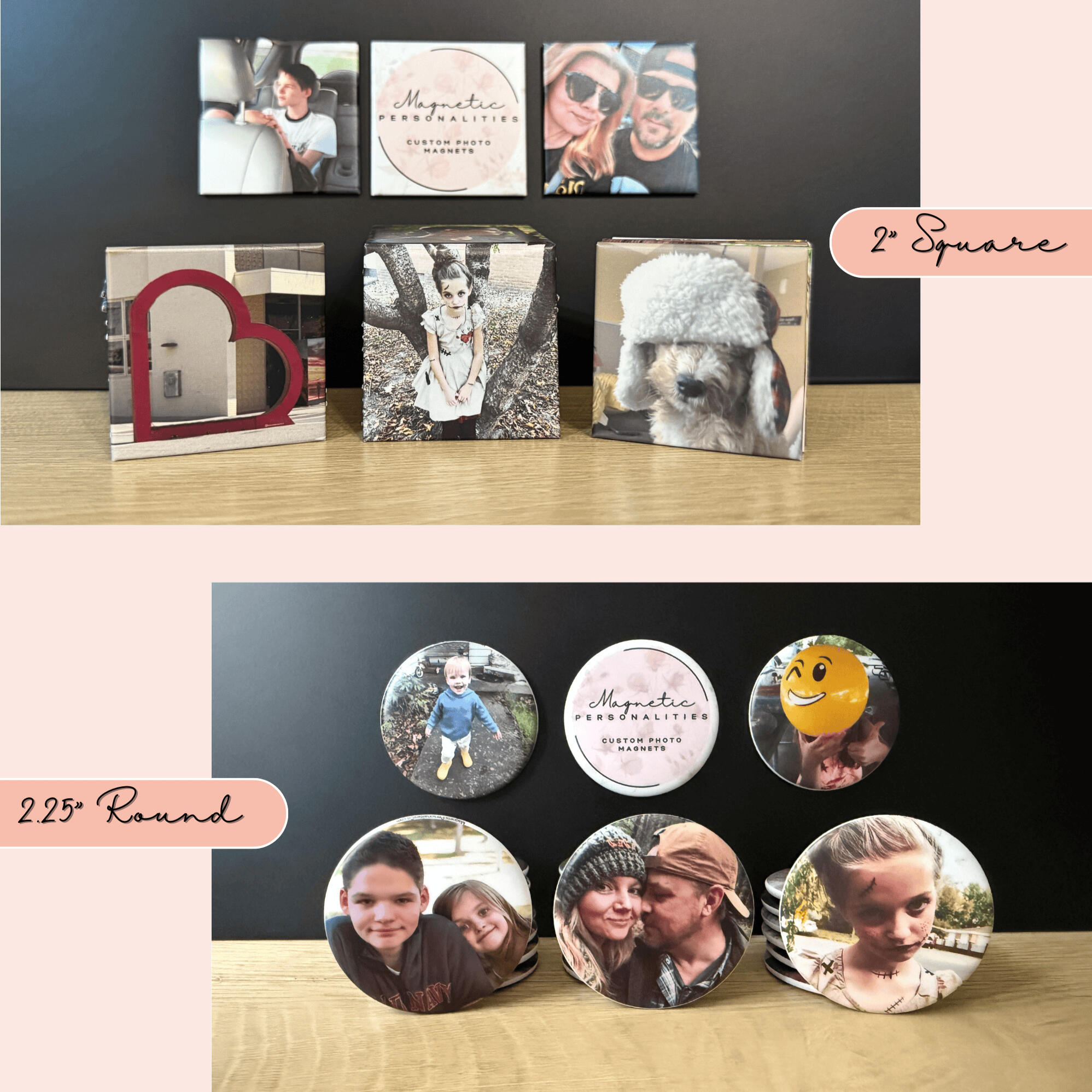 Square & Round Magnets Available Custom photo magnets with fast shipping